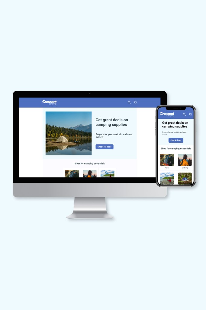Crescent Camping responsive site User interface/user experience design
